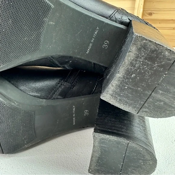 Dune London Knee-High Mid Block Heeled Black Boots Size EU 39 US 8 Dune Black - Picture 7 of 16